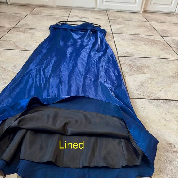 Eureka size 18 Blue Iridescent Cowl Neck Gown Dress Special Occasion Prom MOB - Picture 9 of 12